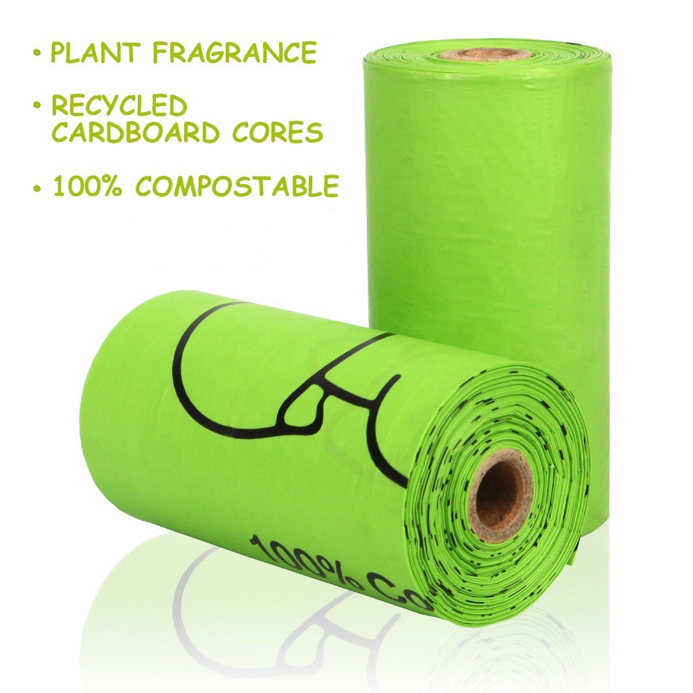 Bolsa de basura para mascotas biodegradable con maíz y PLA compostable para heces caninas — imagen 10