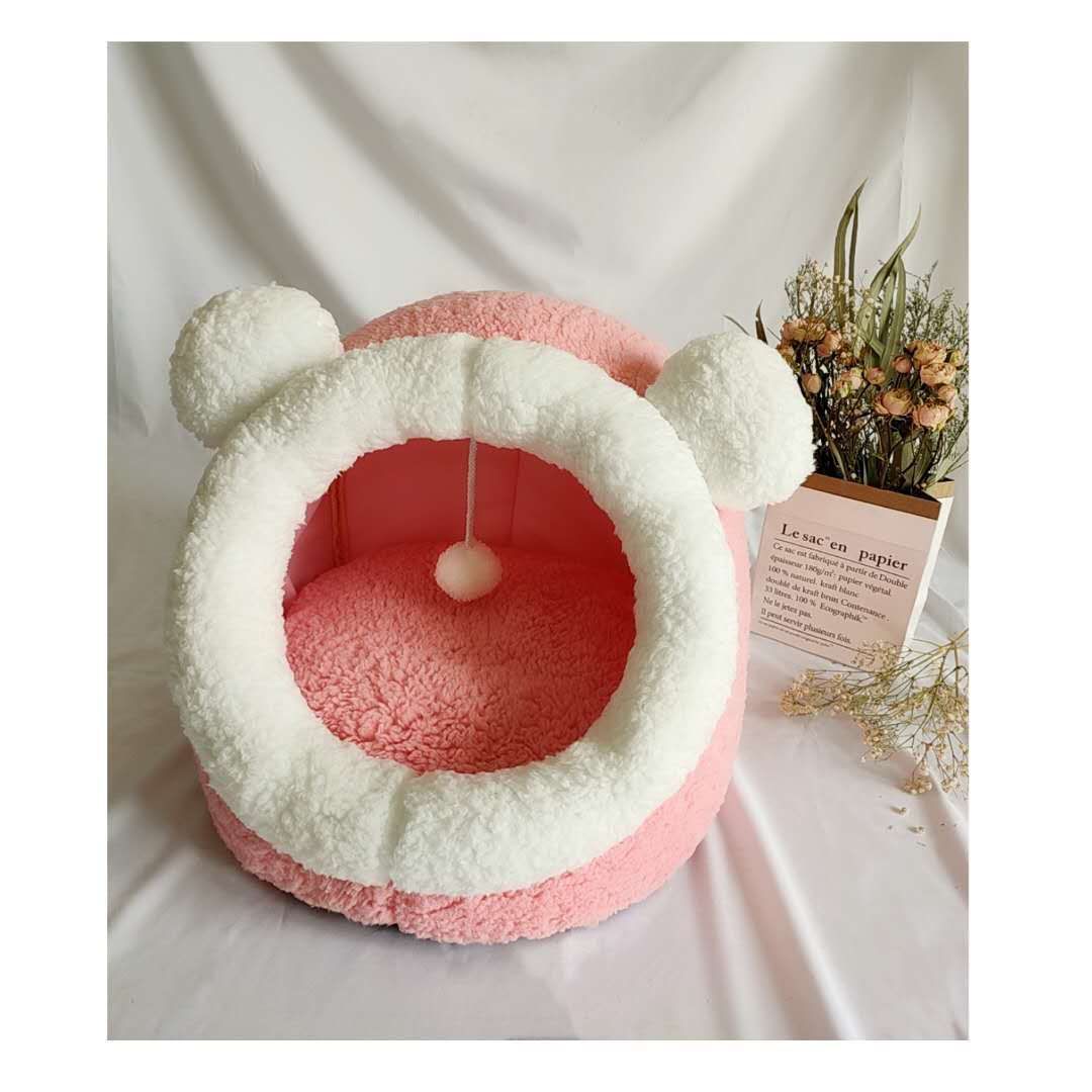 Casa de invierno para gatos con terciopelo — imagen 3