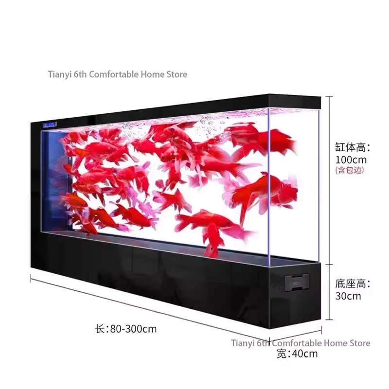Super Large Transparent Luxury Aquariums Appreciate Originality Design Long Floor-to-ceiling Fishbowl Pet Products すいそう FYFT — image 6
