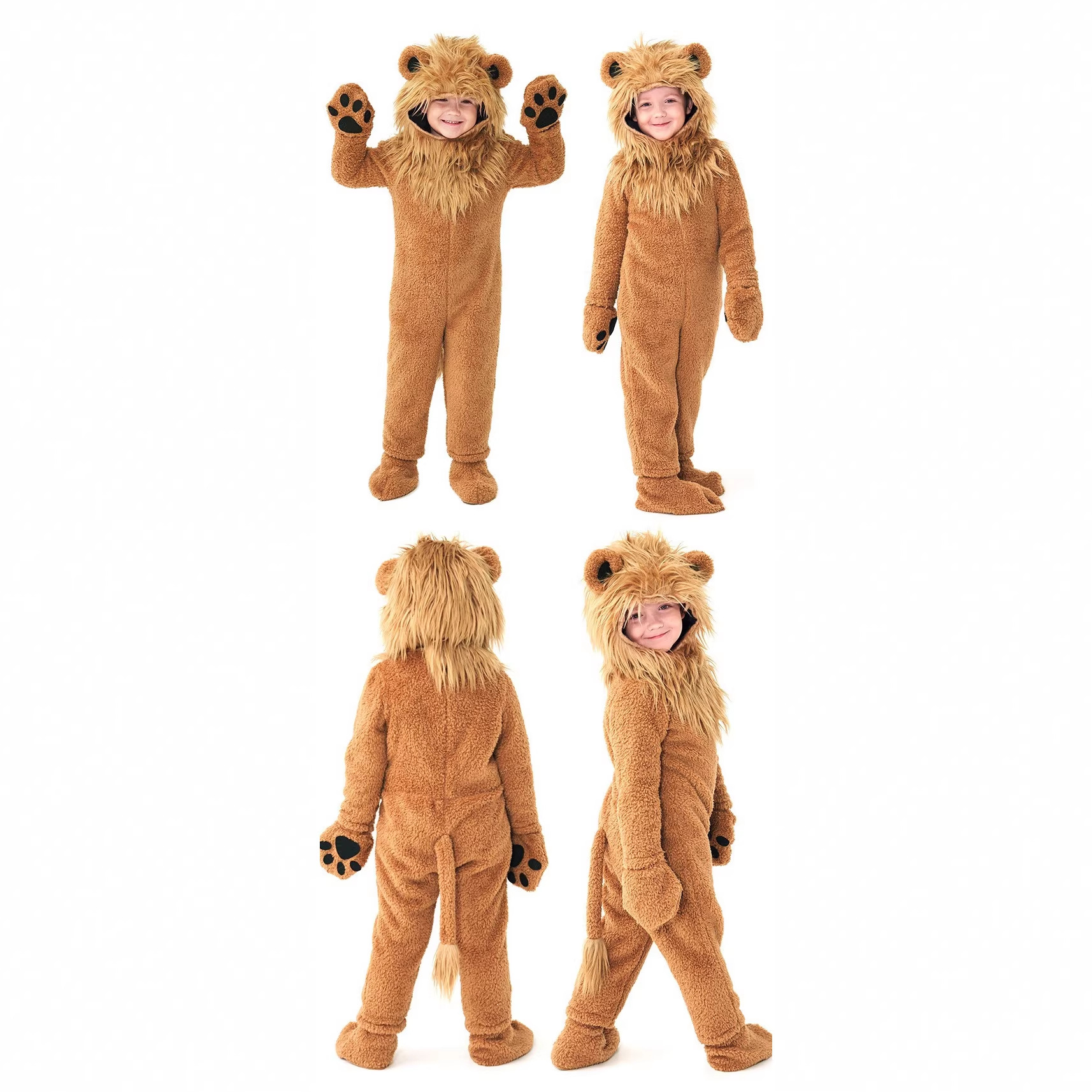 Disfraz de León Cómico para Niños: Ropa de Teatro o Baile con Pelo Fluffy y Cola — imagen 3