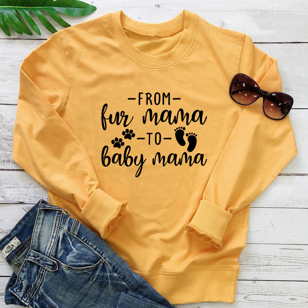 From Fur Mama to Baby Mama letter printed hoodie — image 2