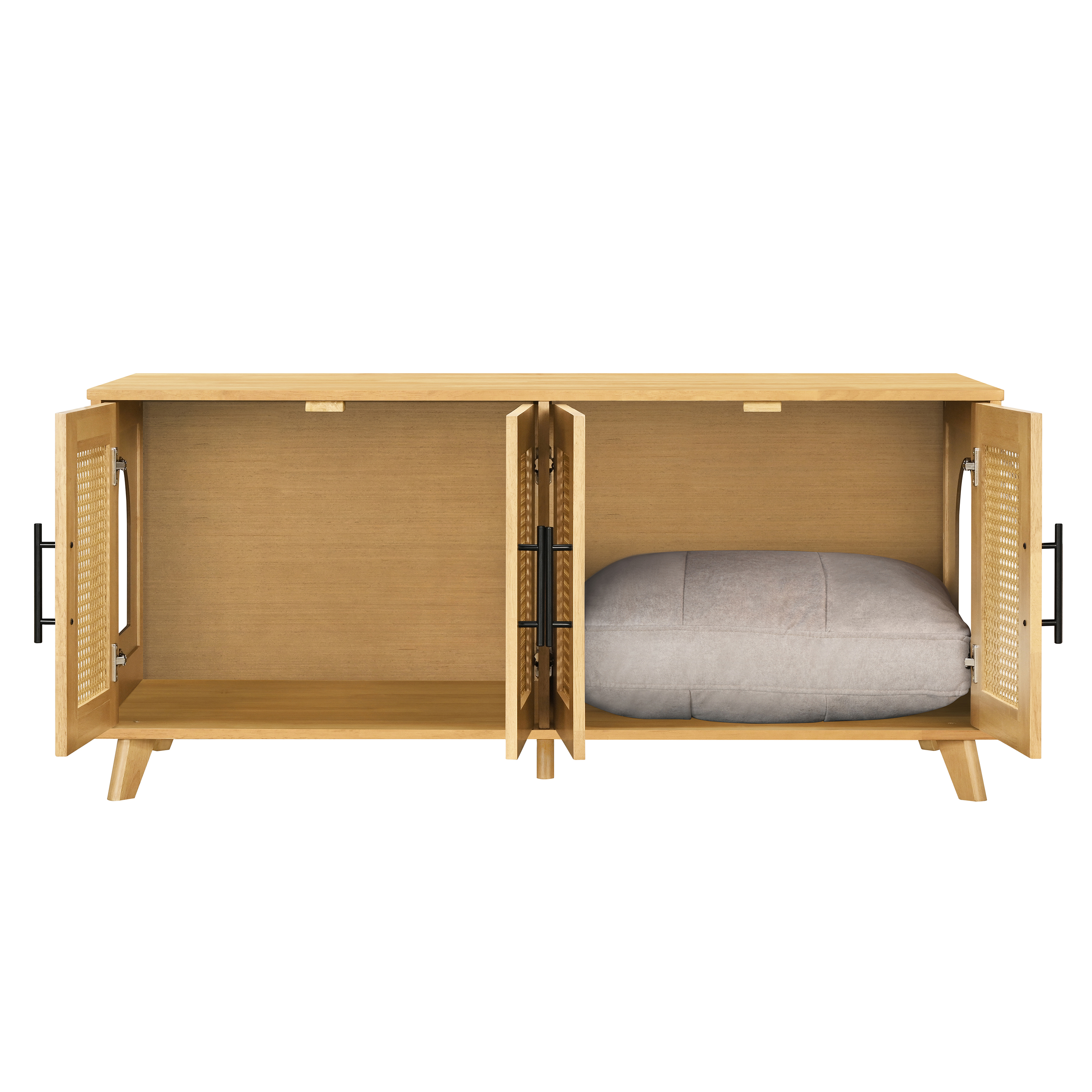 Gabinete de Interior Premium de Madera de Caucho Myra - Elegante Mobiliario Oculto para Gatos en Espacios Modernos — imagen 5