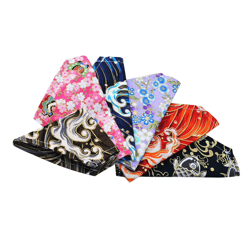 Pawstrip 6 Patterns Pet Dog Bandana Adjustable Small Dog Collar Scarf Soft Cotton Linen Cat Collar XS-XL — image 2