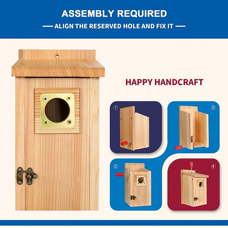 Aparato de 2 Casas de Pájaros Hechas a Mano en Ciprés Natural: Duraderas y Ecológicas para Jardines, Balcones o Patios — imagen 11