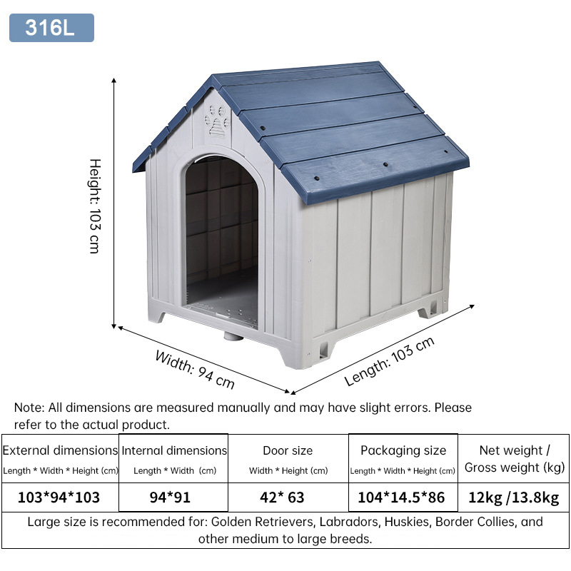 Heavy Duty Outdoor Dog House - 4 Season Insulated Shelter Waterproof & Anti-UV Kennel for All Size Dogs — image 6