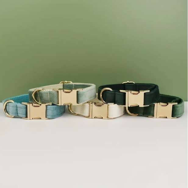 Collar de perro Velvet Collection con grabado personalizado — imagen 1