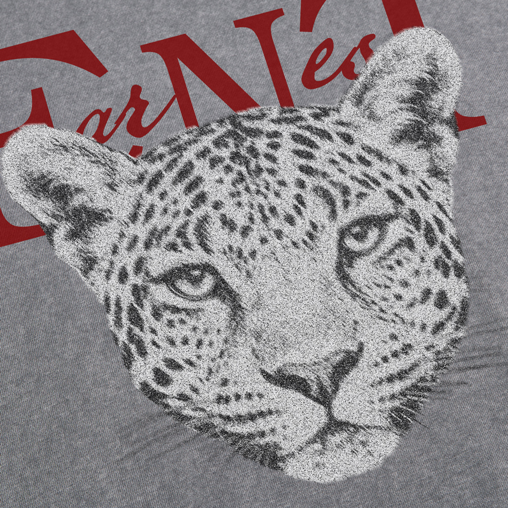 Leopard head printed round neck sweatshirt with stir fried flowers — image 3