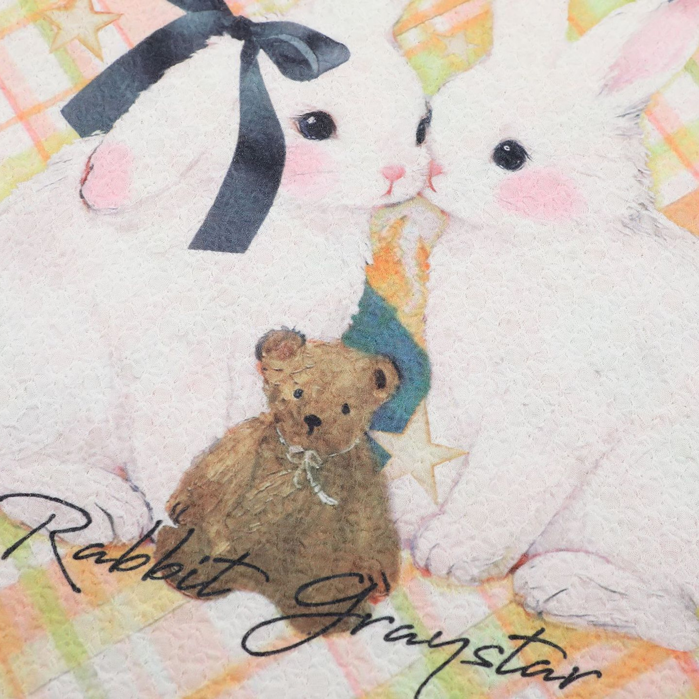 Women's Loose Round Neck Short Sleeve Cartoon Rabbit Print T-Shirt — image 4