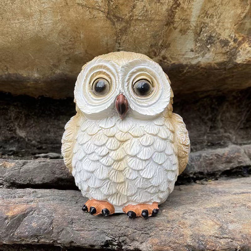Statue decoration owl resin solar decoration — image 5