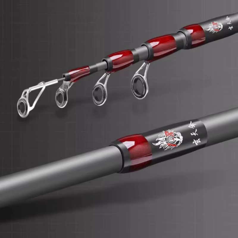 Cañas de Pesca Outdoor Livianas, Contraíbles, Portátiles, Duraderas, Resistente al Desgaste, Escalables, de Alto Carbono, Accesorios de Pesca — imagen 4