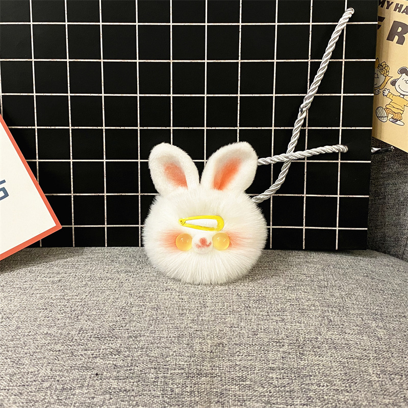 Cute Bunny Plush Key Chain Girl Heart Cartoon Doll Bag Pendant Car Key Chain Gift Accessories — image 8