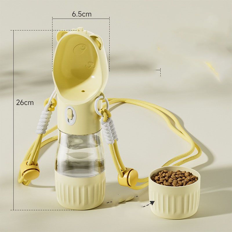 Pet Water Bottle for Small Big Dogs Cats Outdoor Leakproof Puppy Drinking Bowls with Food Container Pet Feeder — image 4