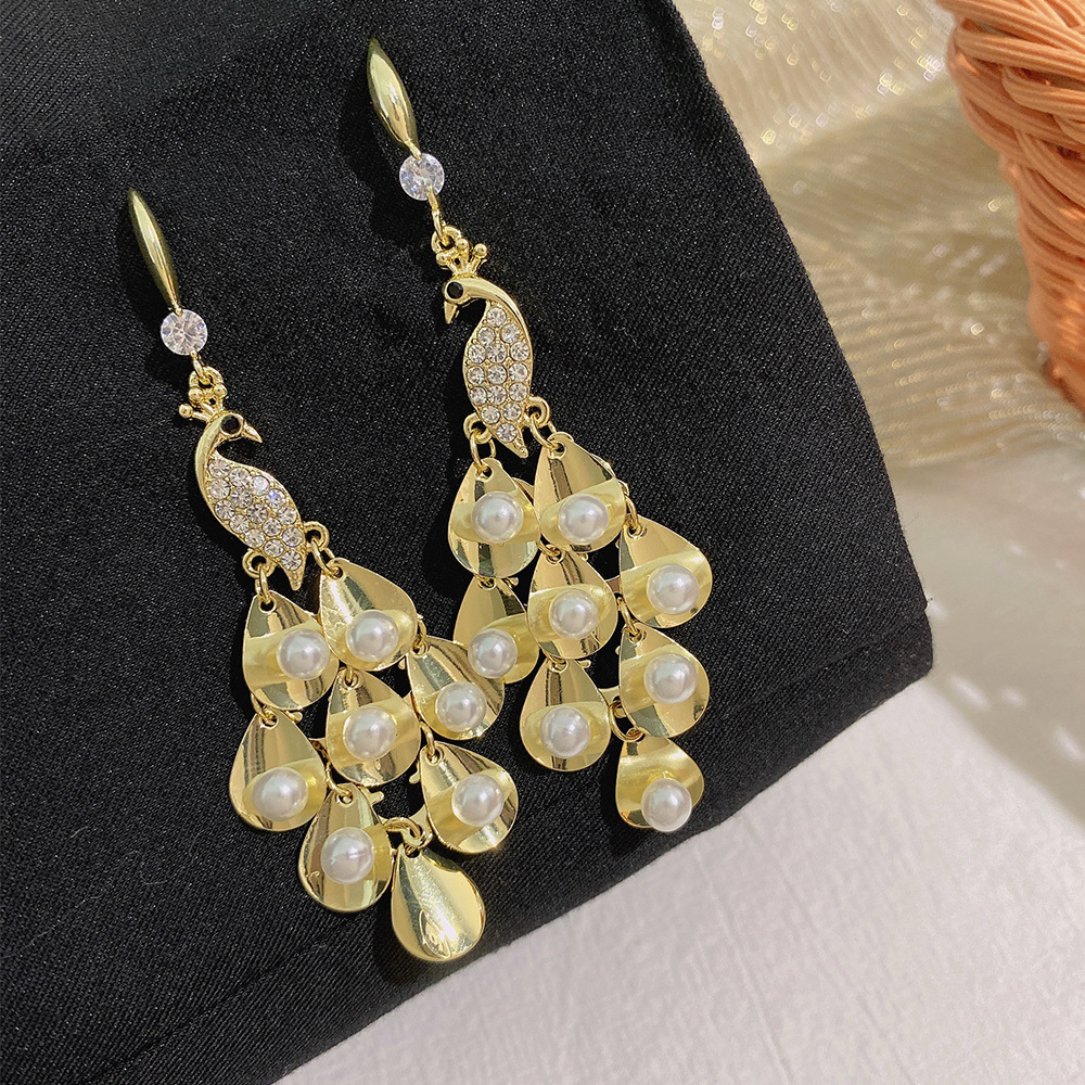 Korean Style Fashion Phoenix Super Fairy Exaggerated Earrings High-End Temperament Long Earrings New Earrings — image 3