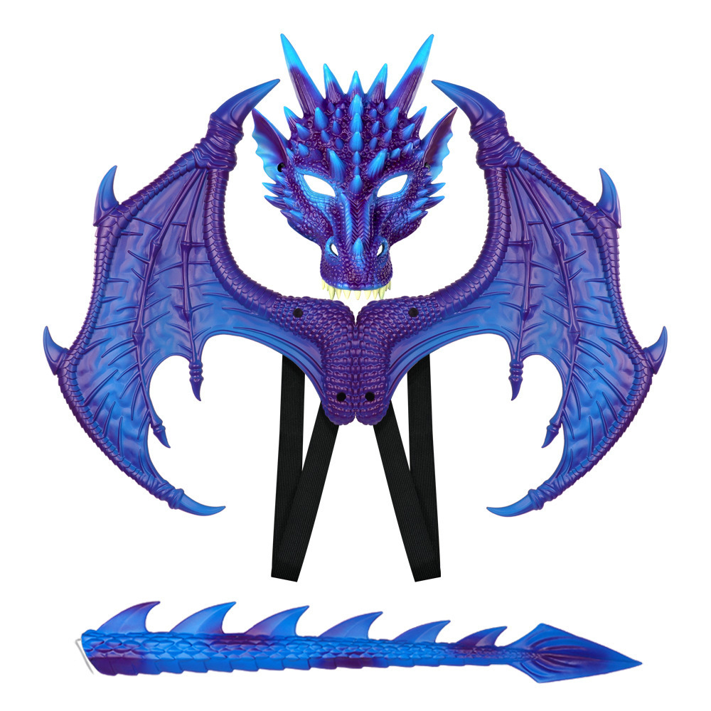 Conjunto de Disfraz de Dragón para Niños con Alas y Cola para Halloween, 3 Piezas de Vestimenta de Cosplay — imagen 1