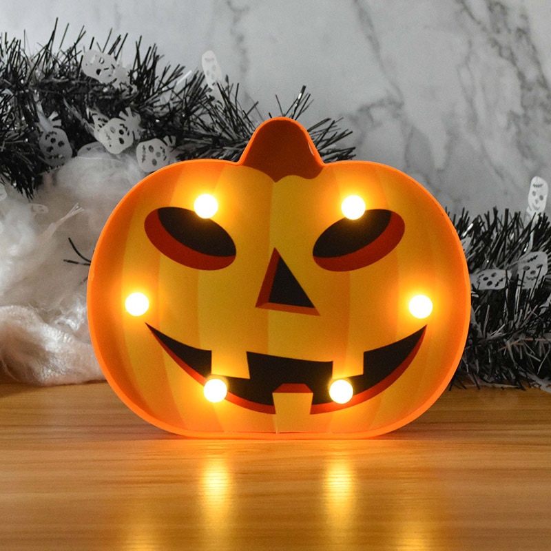 Halloween LED Lights Horror Pumpkin Ghost Bat Spider Night Lights Ornament Halloween Party Props Home Bar Table Lamp Decorations — image 9