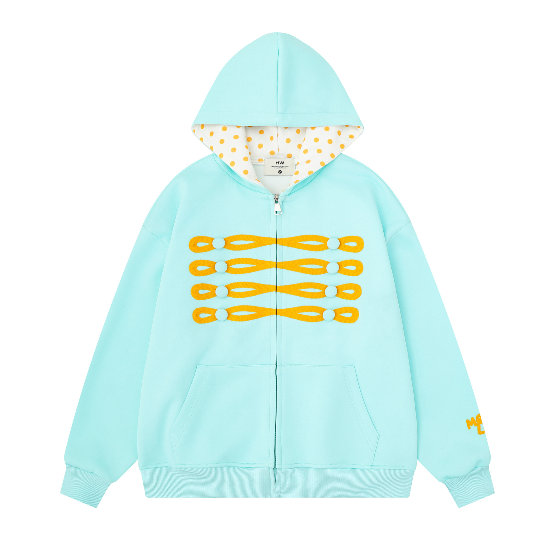 Women's Tie-Dye Hooded Cardigan with Cartoon Kitten Embroidery, Loose Fit Open Front — image 1