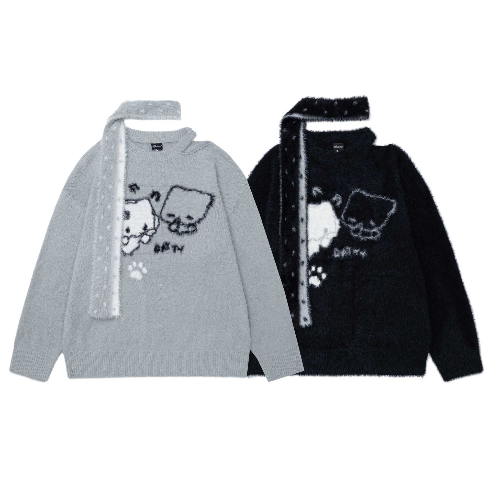 Cat Jacquard Piercing Sweater — image 6