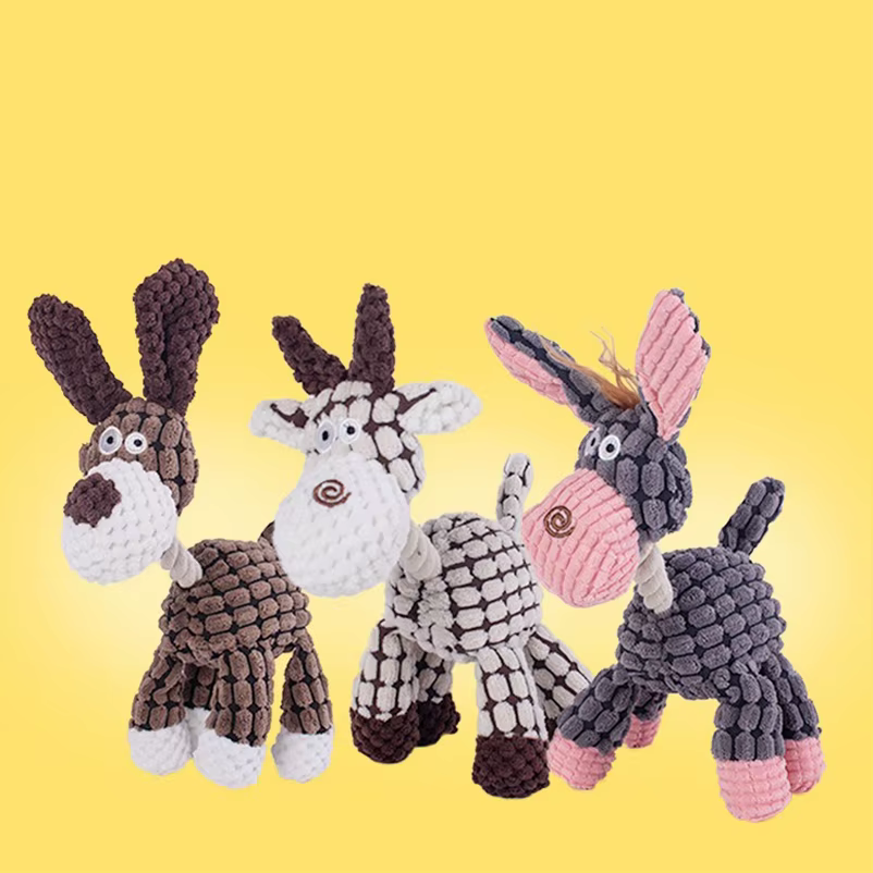 Nuevos populares juguetes de peluche con forma de animales adorables e interactivos para mascotas, que alivian el aburrimiento y desgastan los dientes — imagen 1