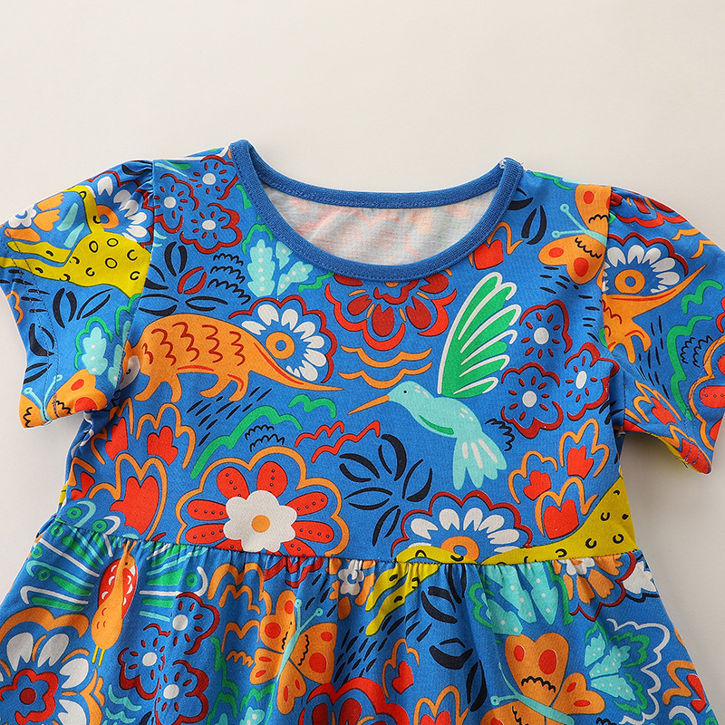 Cartoon animal print girls' dress — image 4
