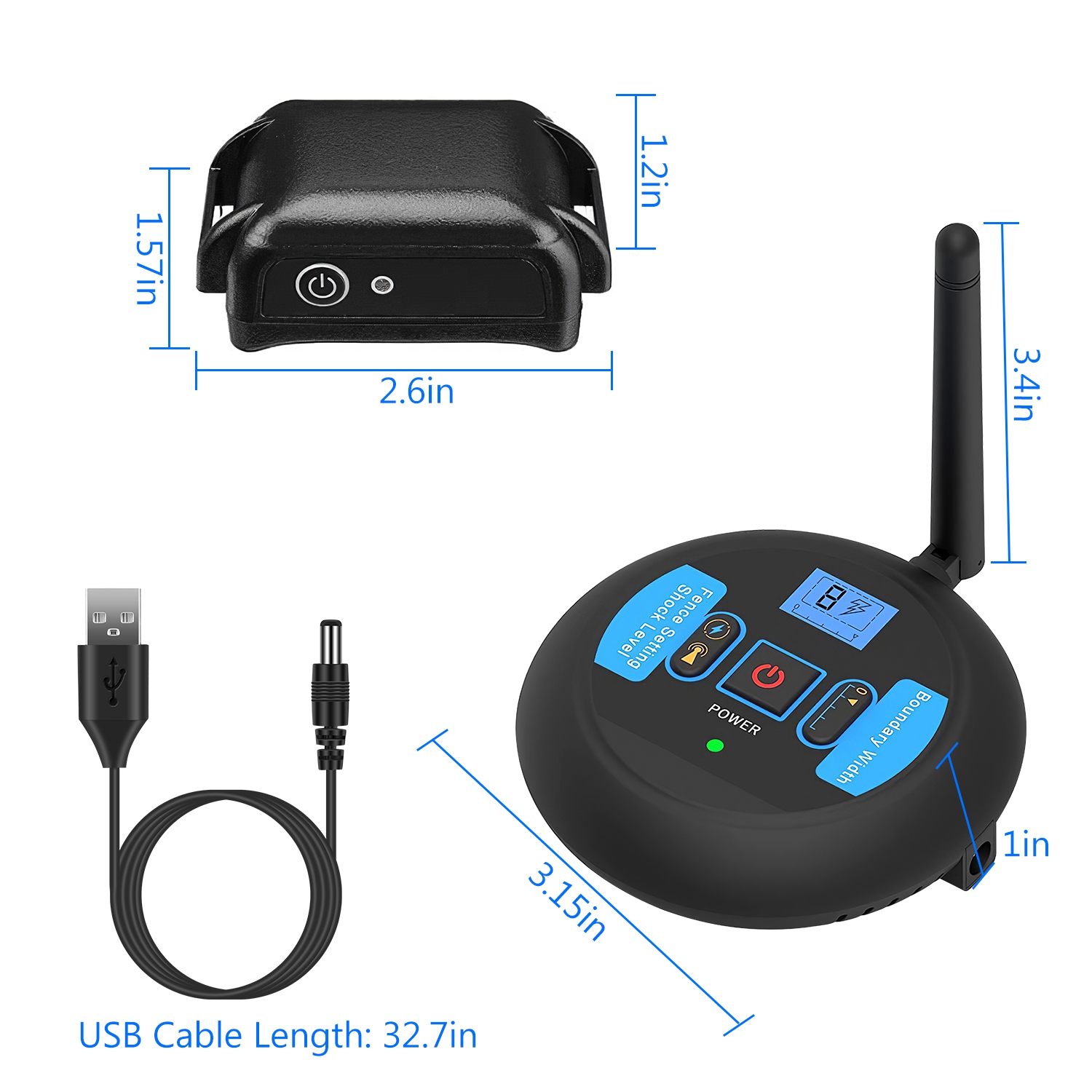 1 Juego de Cerca Eléctrica Inalámbrica para Perros Sistema de Contención Perimetral con Descarga, Collar de Entrenamiento Eléctrico para Perros Pequeños, Medianos y Grandes — imagen 6