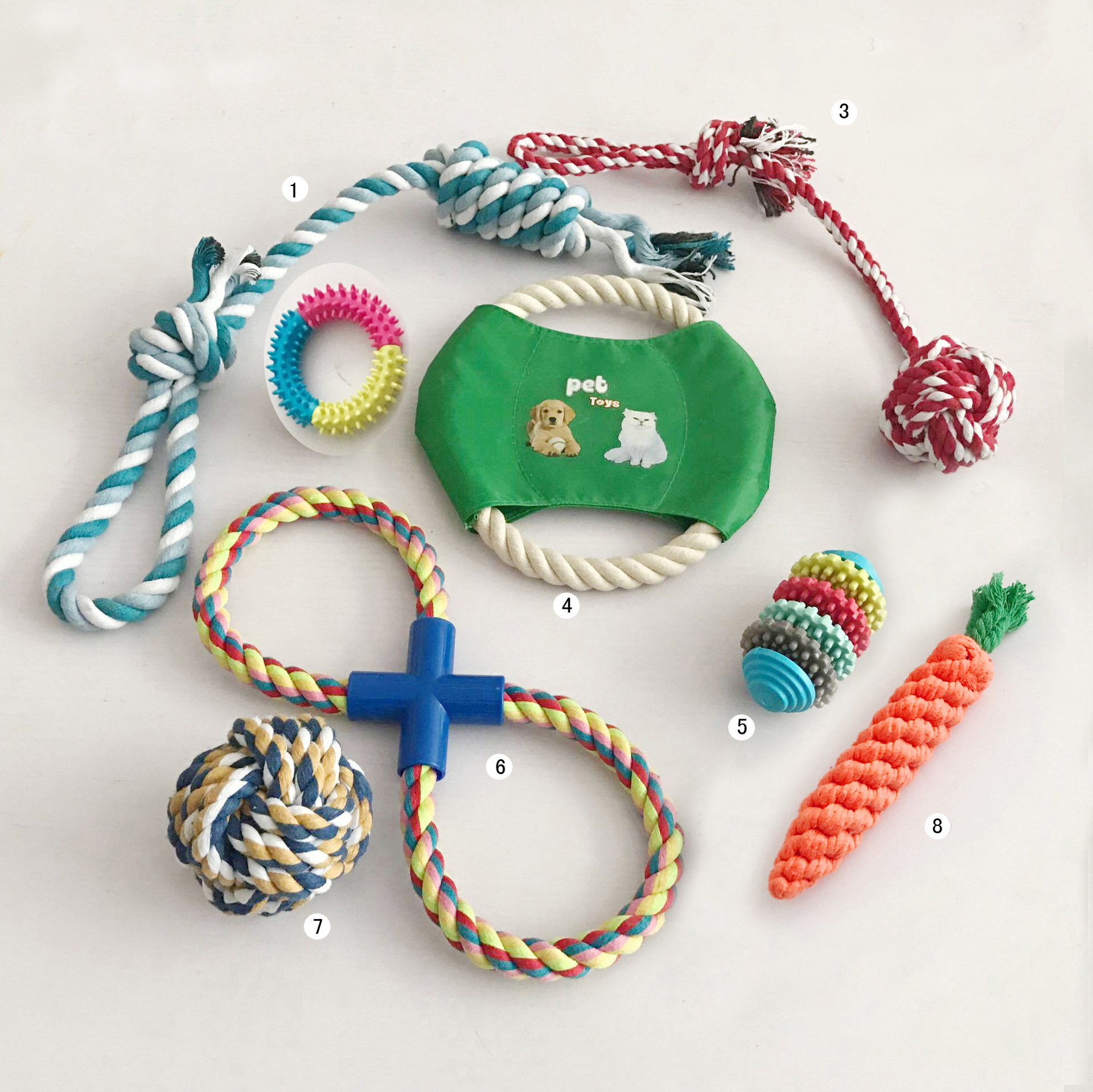 Conjunto de Juguetes para Perros - Mordedor de Cuerda de Algodón — imagen 14
