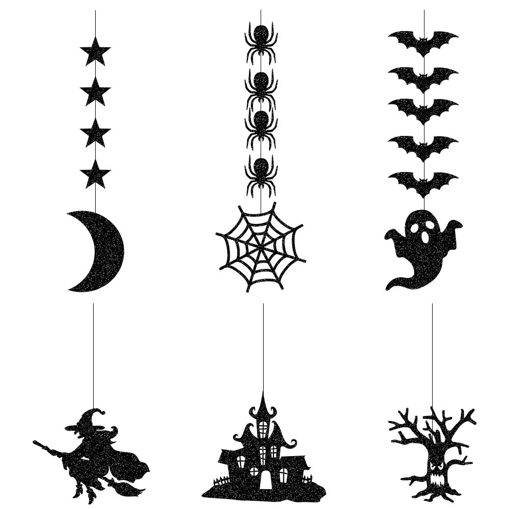 Halloween Decorative Streamer Hanging Decorations, Halloween Spider Witch Ghost Bat Ornaments, Halloween Party Atmosphere Decoration Props 6pcs — image 7