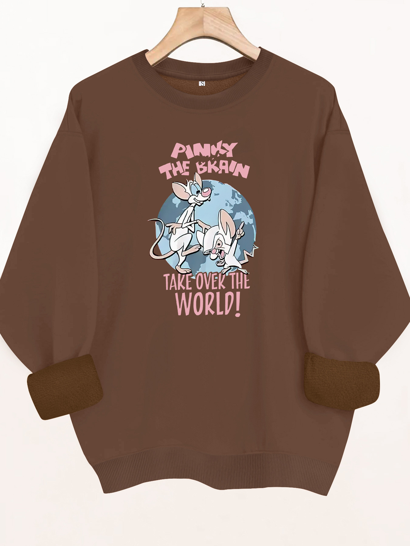 Mouse letter printed fleece hoodie — image 13