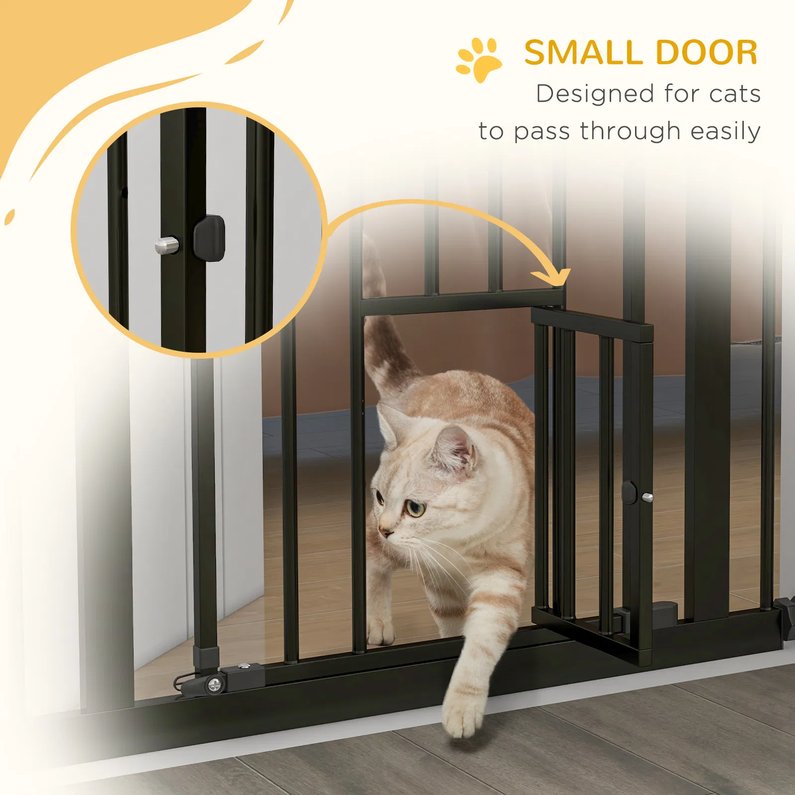 36" Easy Open Indoor Dog Gates for Doorways, House, Stair - Black — image 5