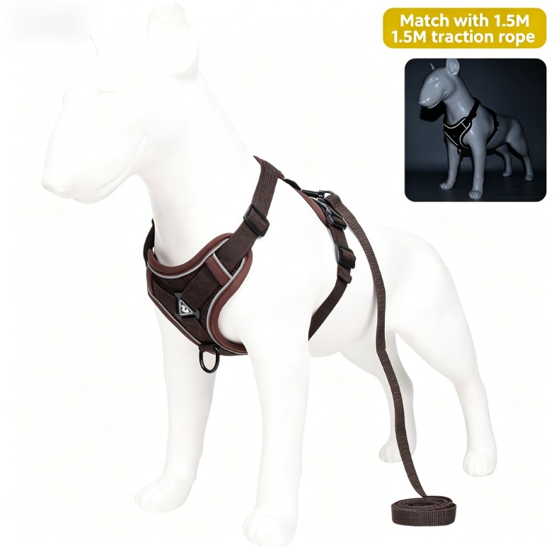 Pet Leash Reflective Breathable Cat Harness Vest Style Small Cat Breathable Reflective — image 8