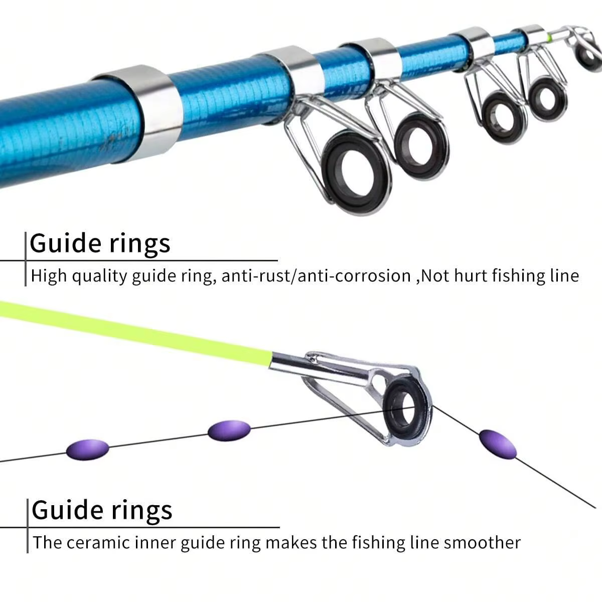 Beginner Fishing Rod Reel Combo Telescopic Spinning Fishing Pole Portable Starter Kit for Outdoor Freshwater Saltwater Fishing — image 5