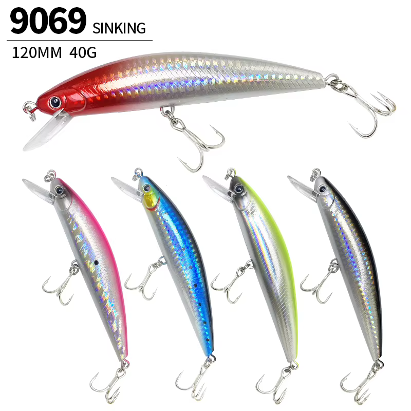 40g 120mm Heavy Sinking Minnow Lures Long Casting Artificial Hard Baits Seabass Trout Swimbait Pesca Wobbler Fishing Equipment — image 6