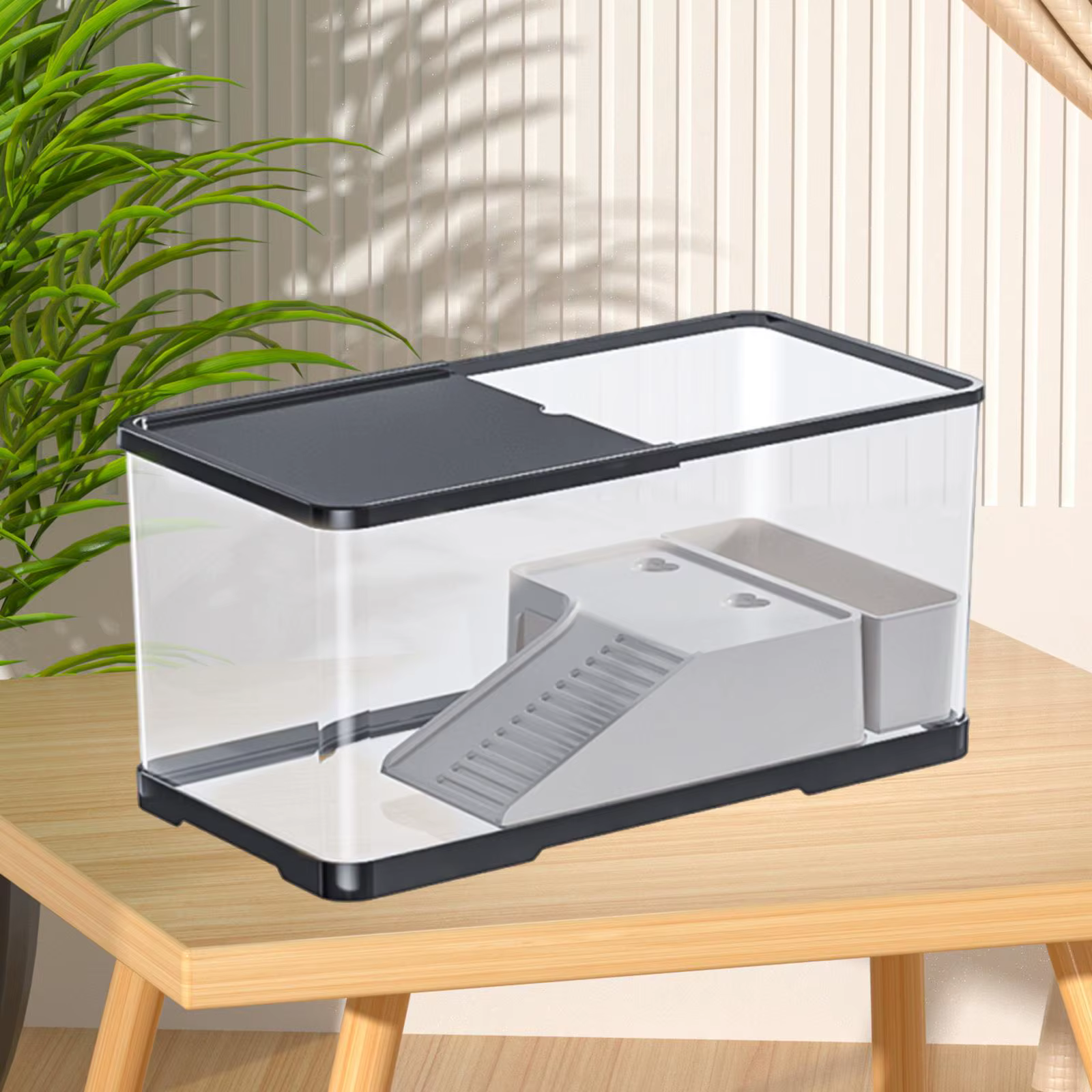 Reptile Tank with Cover Habitat for Turtle Frog Bearded Dragon Small Pets 20 Gallon Glass Terrarium with Ventilation — image 4