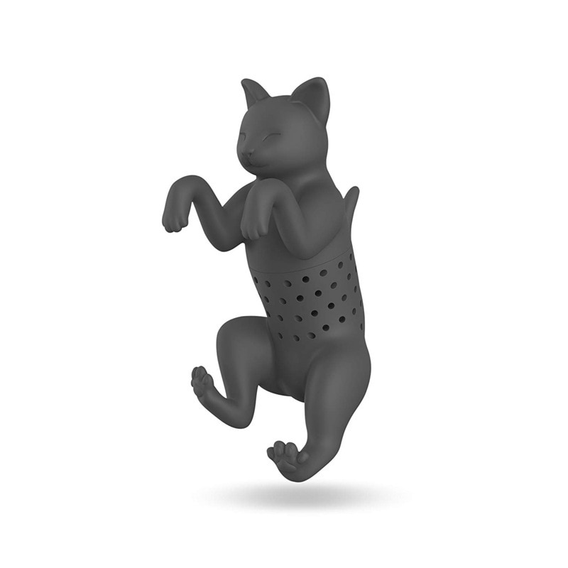 Infusor de Té para Gatos en Silicone Reutilizable - Figura de Gato con Cepillo de Hojas y Especias — imagen 8