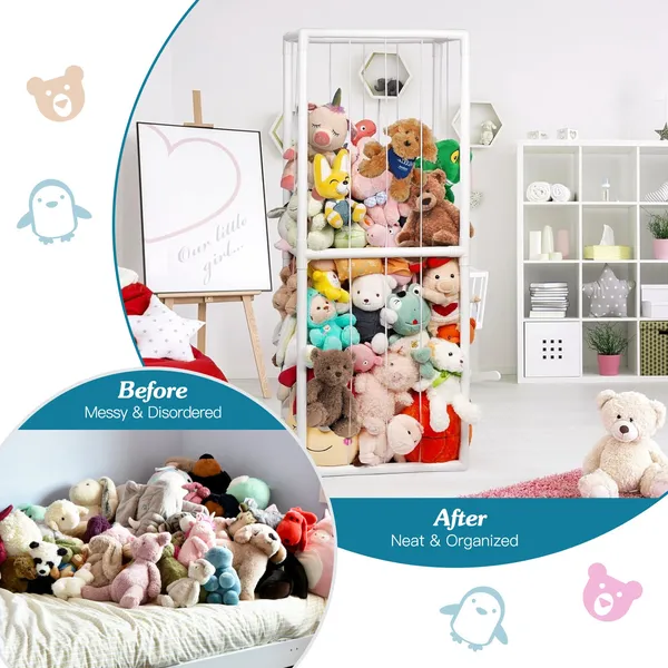 Organizador de Animales de Peluche en PVC - Estante para Juguetes de Peluche con Redes Elásticas — imagen 4