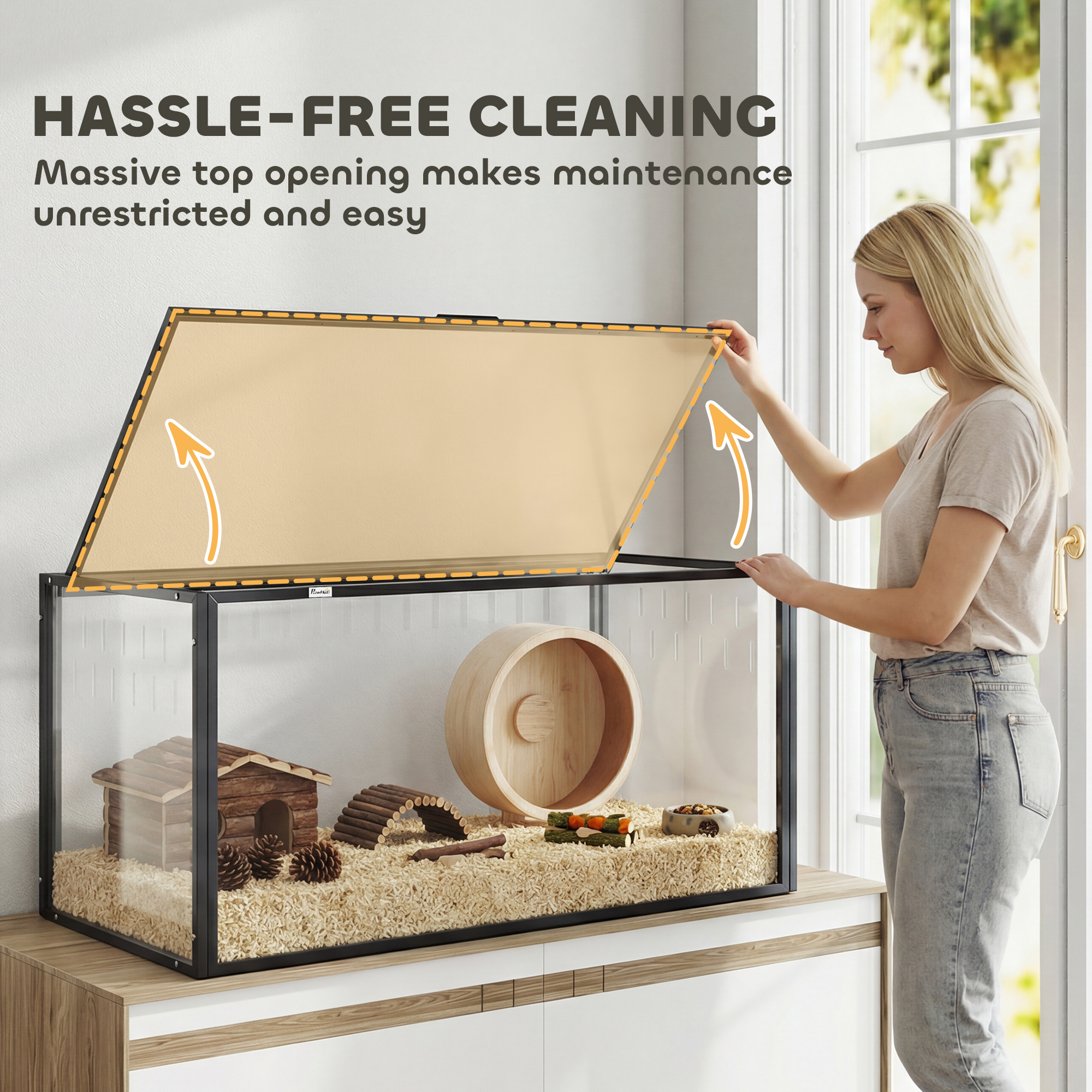 Large Acrylic Hamster Cage, Chewproof Guinea Pig Cage with Openable Top, for Hedgehog, Dwarf Hamster, Rat — image 5