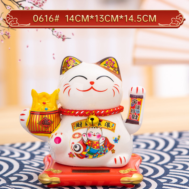 Gato de suerte chino decorativo que puede mover la mano anualidad regalo para coches pequeños adornos artesanías — imagen 1