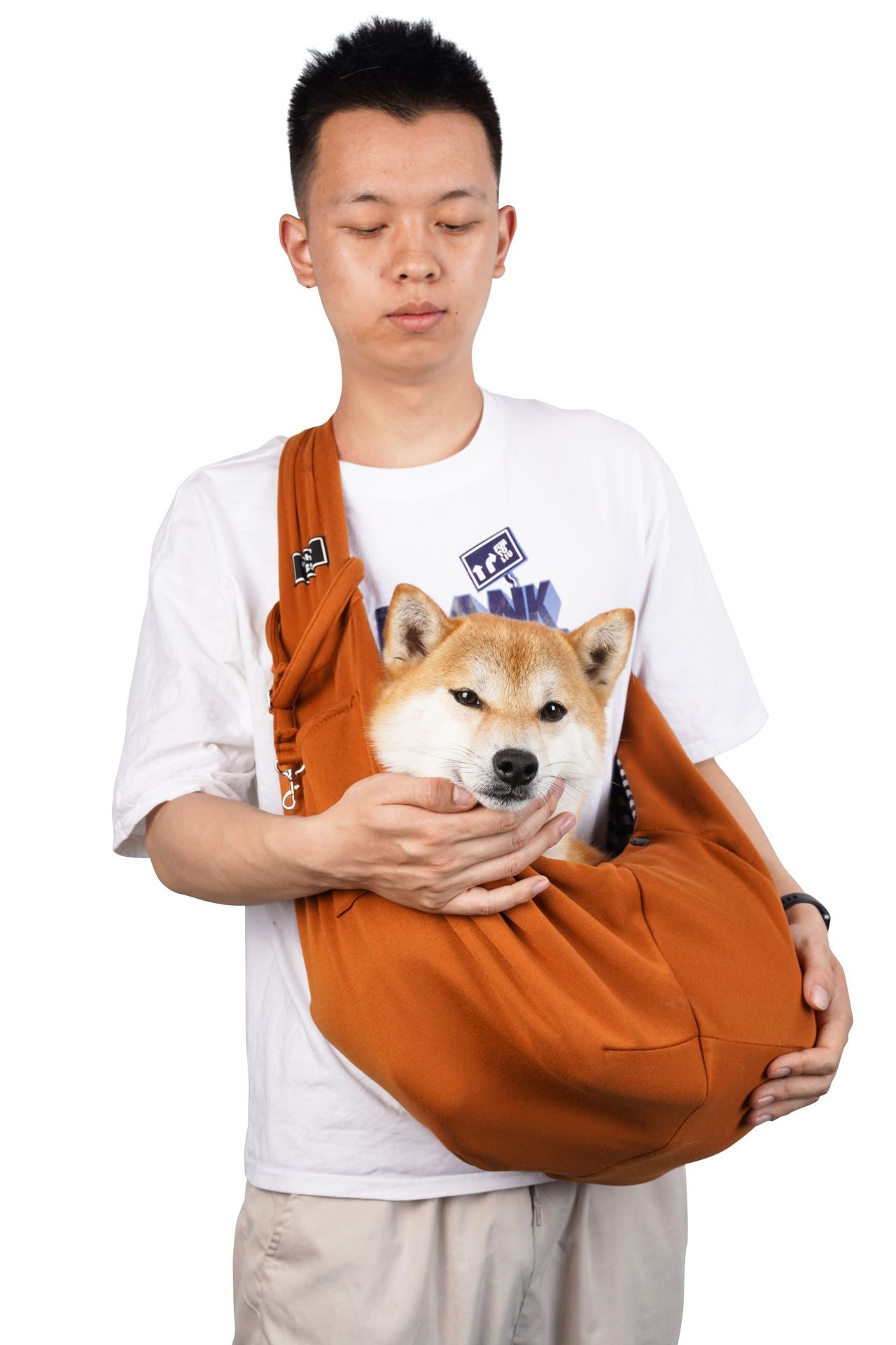 Crossbody breathable dog folding pet bag with large capacity pet supplies portable cat bag for outdoor use — image 6