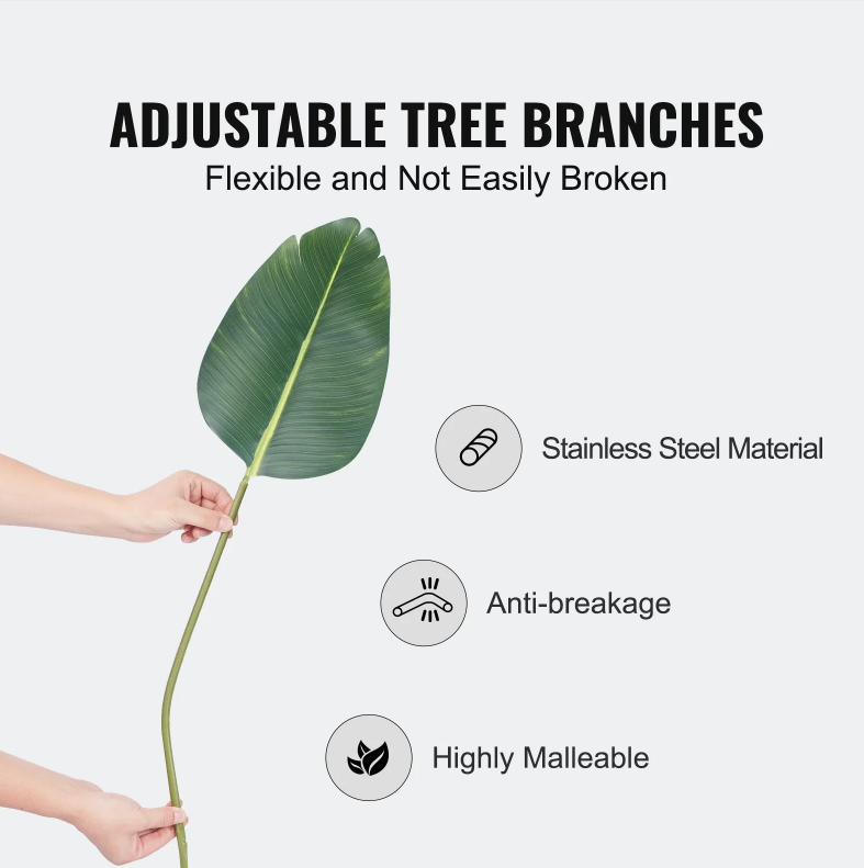 Artificial Birds Of Paradise Tree, 5 FT Tall Faux Plant, PE Material & Anti-Tip Tilt Protection Low-Maintenance Plant, Lifelike Green Fake Tree For Home Office Warehouse Decor Indoor Outdoor — image 7