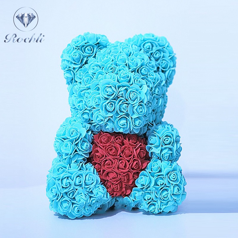 Ramo de rosas simuladas de oso que abraza el corazón, regalo de cumpleaños para ositos de peluche — imagen 16