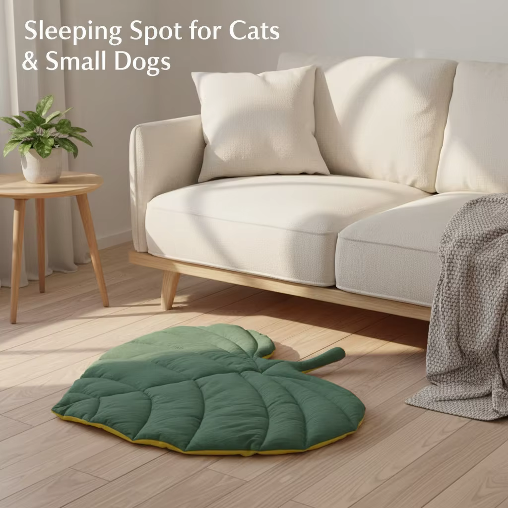 Matríz de descanso para mascotas con forma de hoja 4 estaciones, suave acolchado, cama para gato y perro, almohadilla decorativa de sala, alfombra de suelo lavable, cojín para cachorro gatito — imagen 3