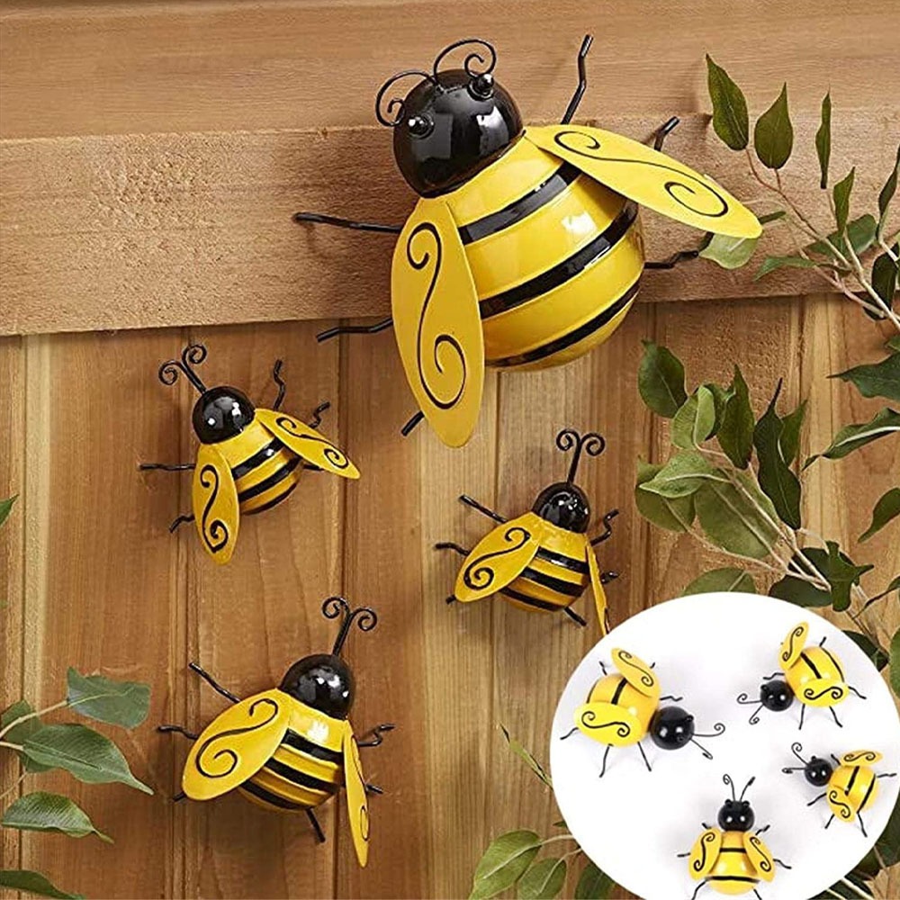 American Rural Decorations Iron Bees Metal Animal Simulation Crafts Wall Art Wall Hanging — image 1