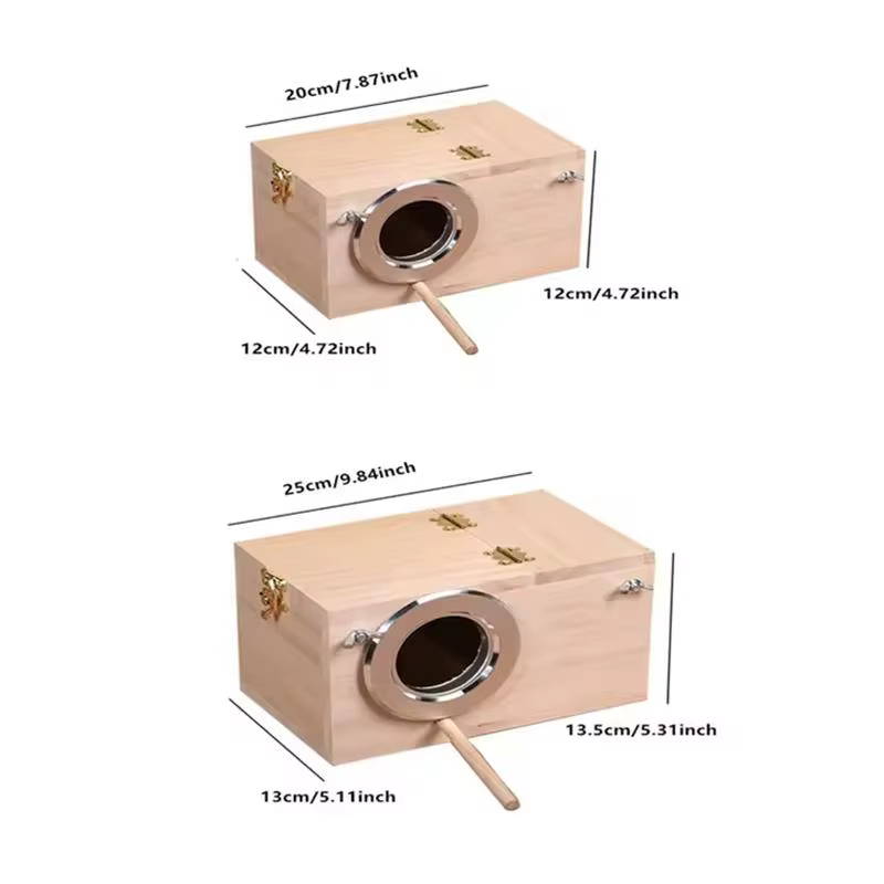 Wooden Bird Cage Nesting Box Breeding Hatching Nest Parakeet Budgies Cockatiel Finch Lovebird Parrot Birdhouse Cage Accessory — image 6