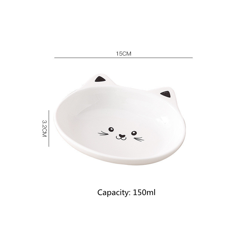 Ceramic Small Cat Face Shape Pet Food Bowl Cat Bowl Dog Bowl Universal And Easy To Clean — image 3