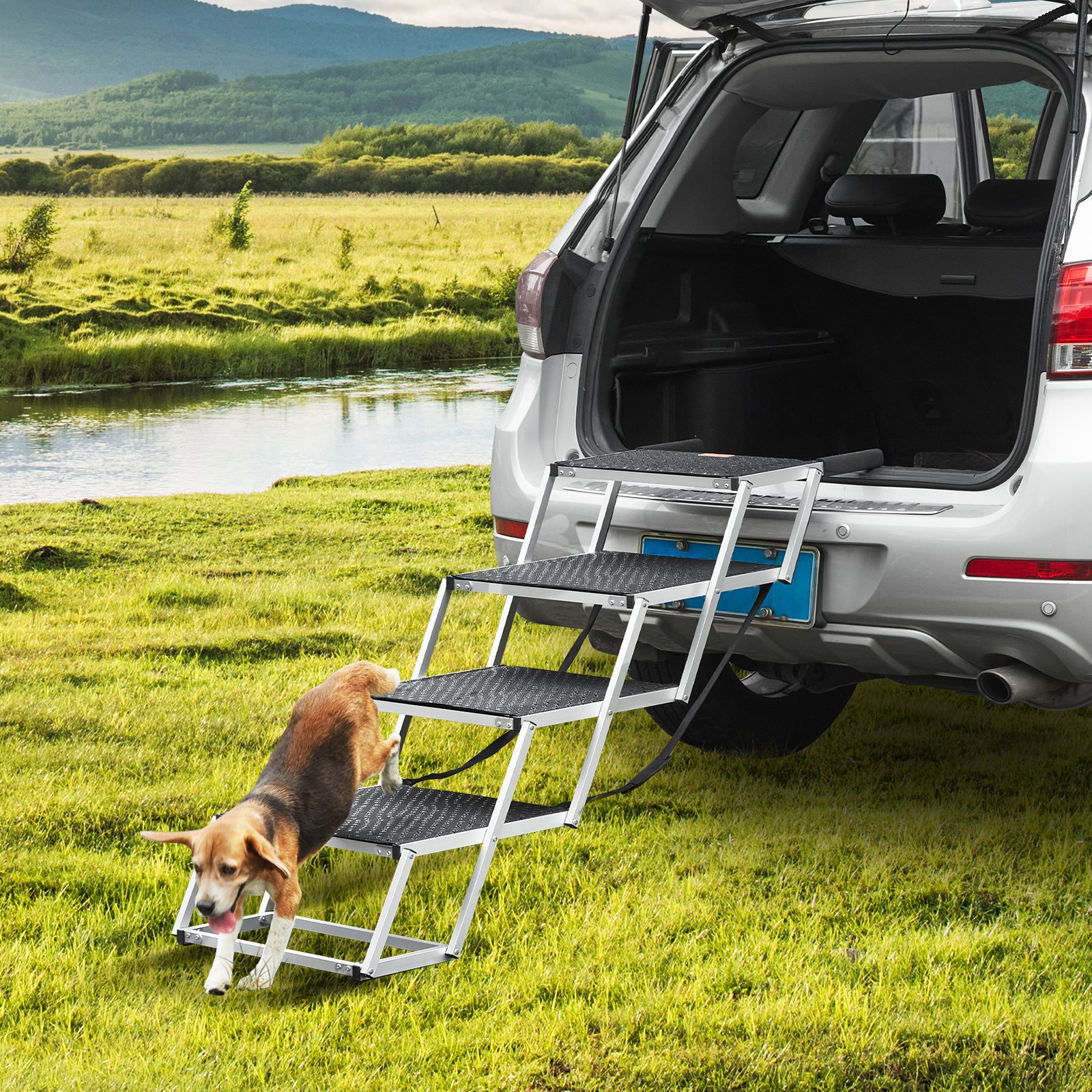 VEVOR Dog Stair For Cars 4-step Folding Dog Steps Aluminum Loads Up To 250 Lbs — imagen 3