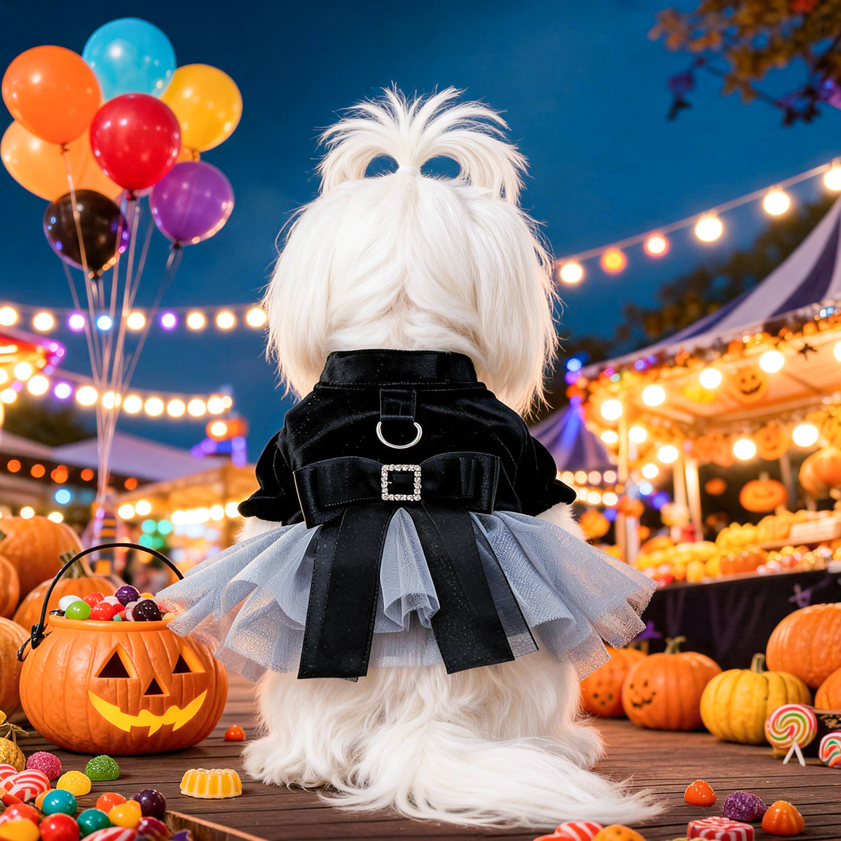 Pet Dog Cat Clothing Halloween Phantom Wedding Dress Princess Dress for Small Dogs — image 3