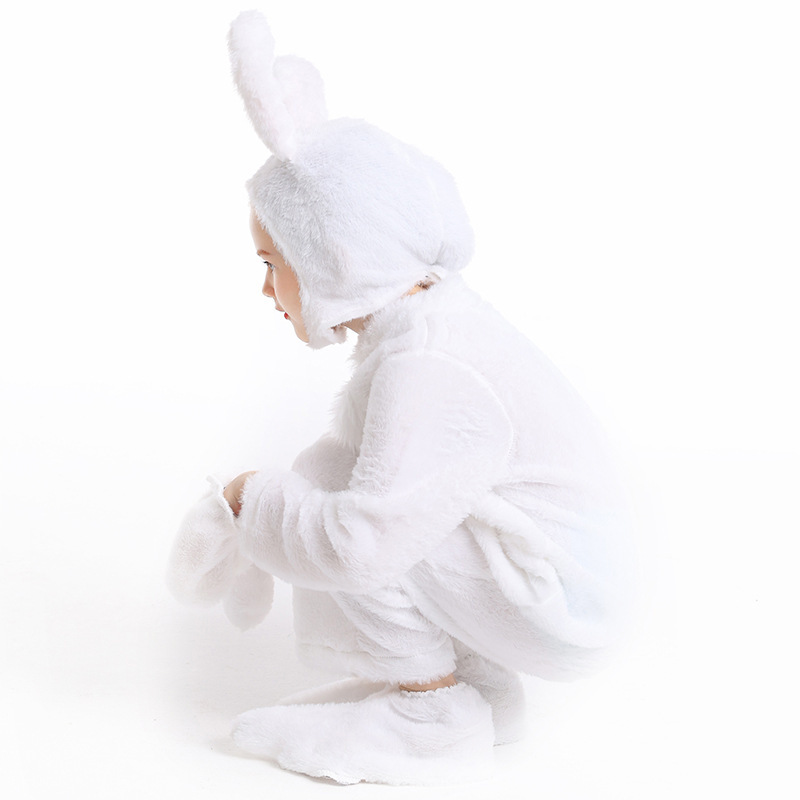 Halloween Costume Kids Cute Plush Rabbit Animal Outfit Forest Stage Performance Costume Onesie Pajamas — image 4