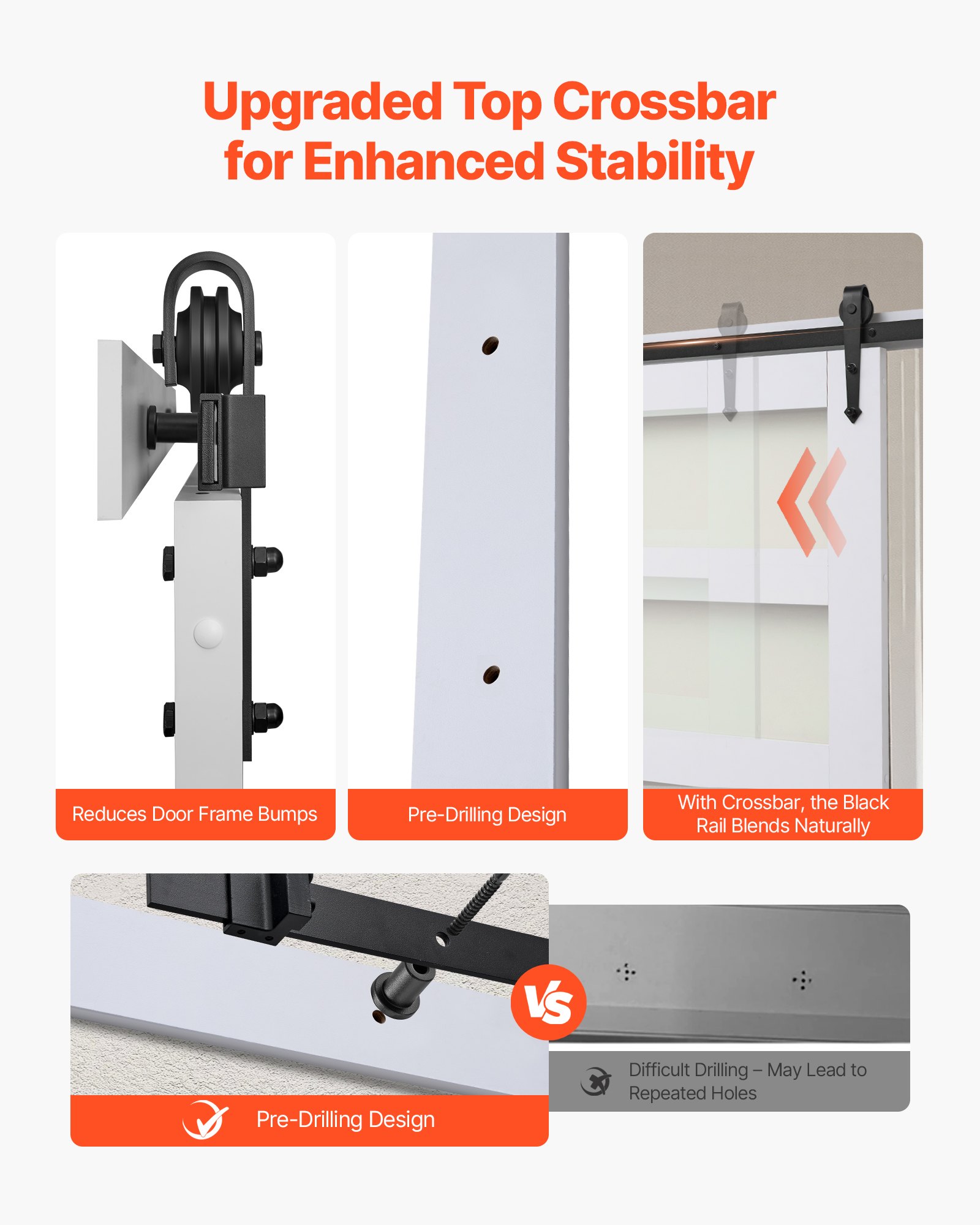 Puerta de Cabina Deslizante 36 x 84 Pulgadas, Panel de MDF de Alta Resistencia y Vidrio, Conjunto con Herramientas para Instalación Fácil, Superficie PVC Impermeable, Ideal para Salas de Vivienda — imagen 5