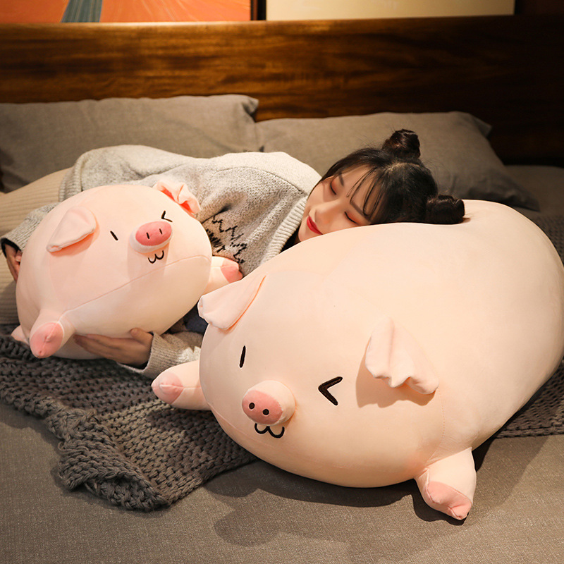 Muñeca de cerdito de fiesta tierna, juguete de peluche suave, almohada de cerdito linda, relleno de algodón de plumón, almohada de animal grande — imagen 3