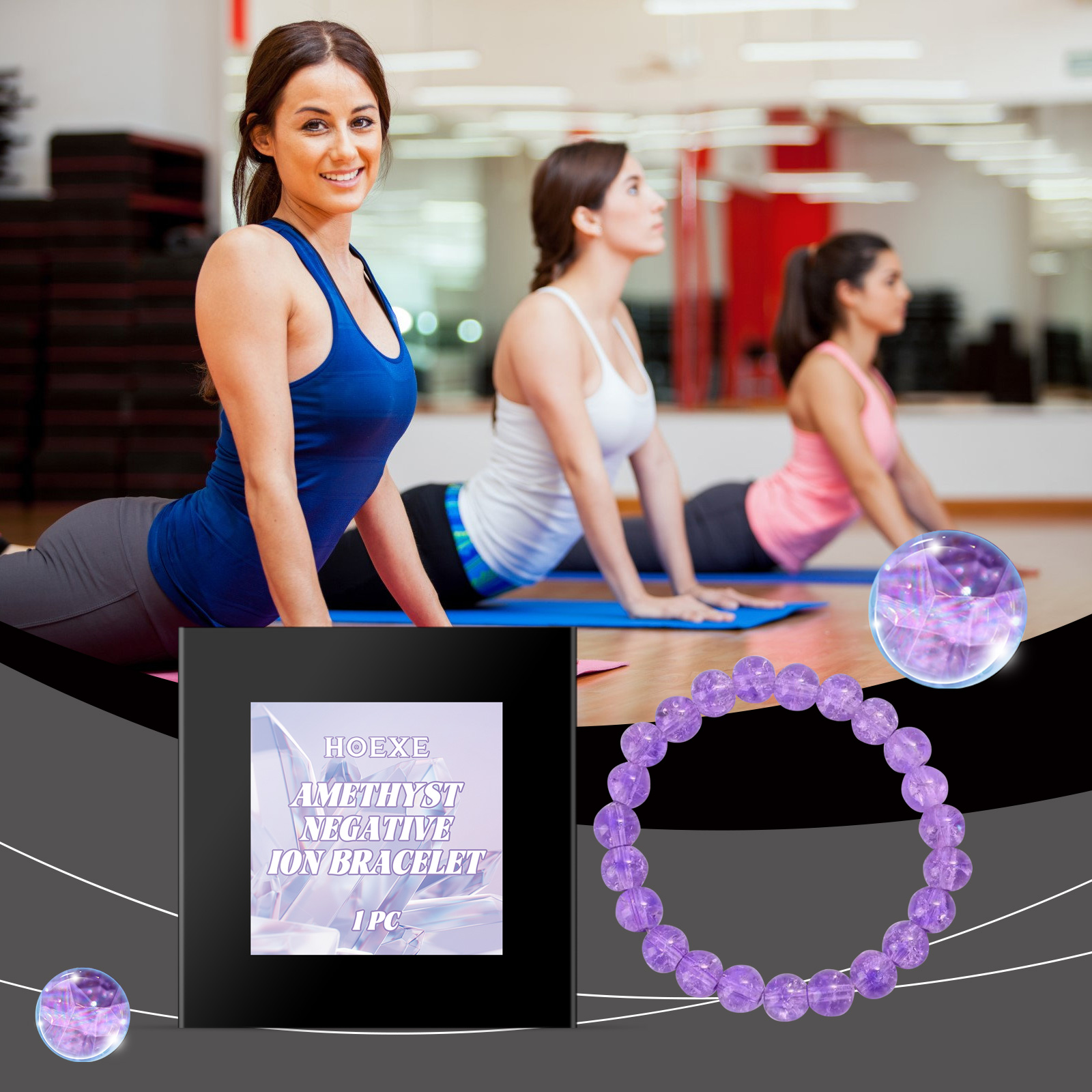 Purple Bracelet Purple Rabbit Hair Crystal Personality Trend Fashion With Purple Hand Beaded Bracelet — image 2