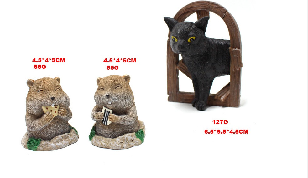 Resin Crafts Cat and Gopher Decoration Outdoor Courtyard Landscape Garden Decoration — image 2